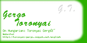 gergo toronyai business card